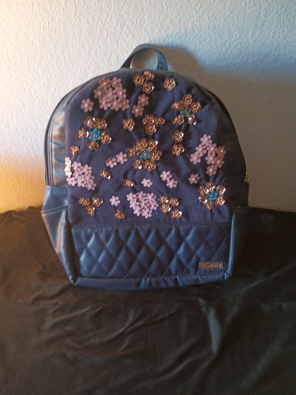 Chumbak Navy Blue Floral Breeze Backpack